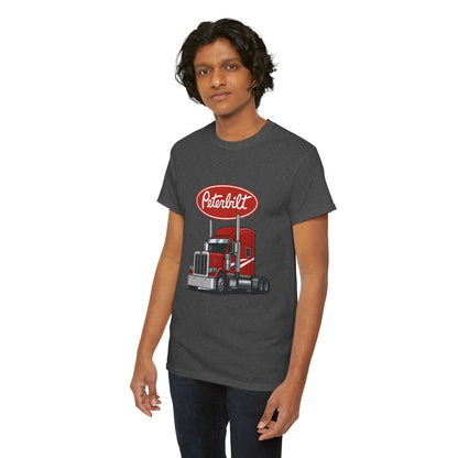 Peterbilt Red Semi Truck Graphic T-Shirt — Trucker Tee for Drivers & Fans