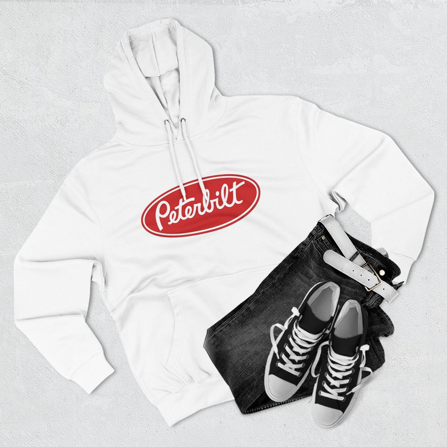 Peterbilt Red Truck Hoodie - Logo Fleece Pullover for Truckers & Fans