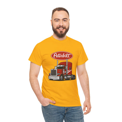 Peterbilt Red Semi Truck Graphic T-Shirt — Trucker Tee for Drivers & Fans