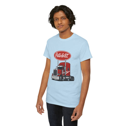 Peterbilt Red Semi Truck Graphic T-Shirt — Trucker Tee for Drivers & Fans