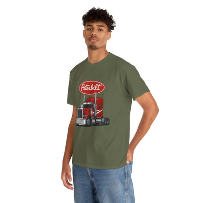 Peterbilt Red Semi Truck Graphic T-Shirt — Trucker Tee for Drivers & Fans
