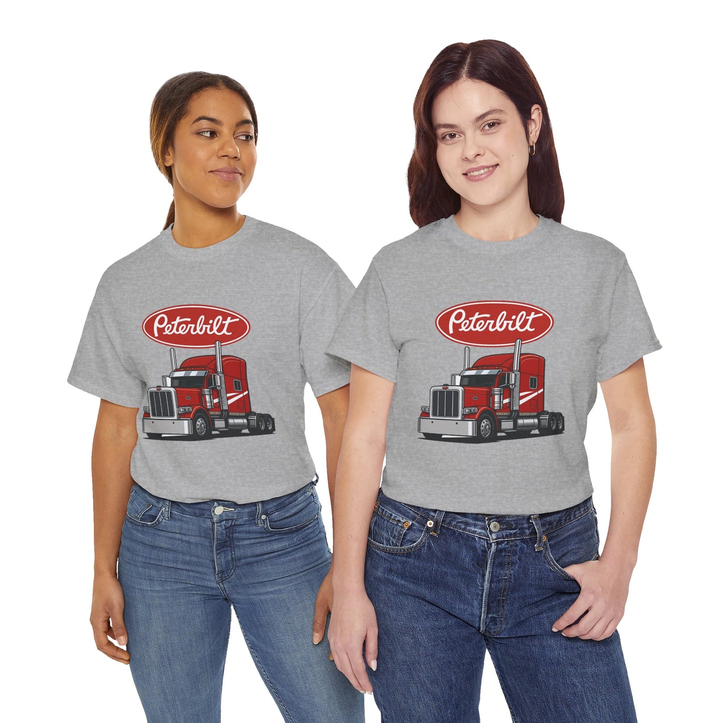 Peterbilt Red Semi Truck Graphic T-Shirt — Trucker Tee for Drivers & Fans