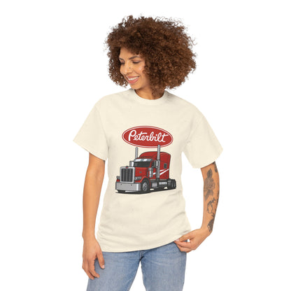 Peterbilt Red Semi Truck Graphic T-Shirt — Trucker Tee for Drivers & Fans