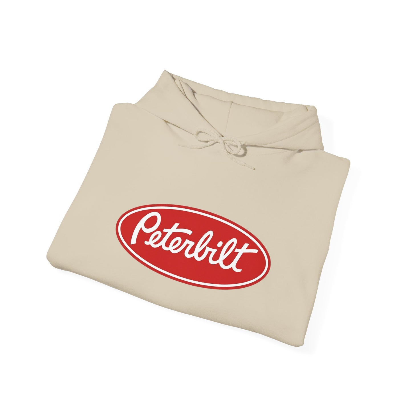 Peterbilt Logo Truck Hoodie — Red Semi-Truck Graphic Hooded Sweatshirt