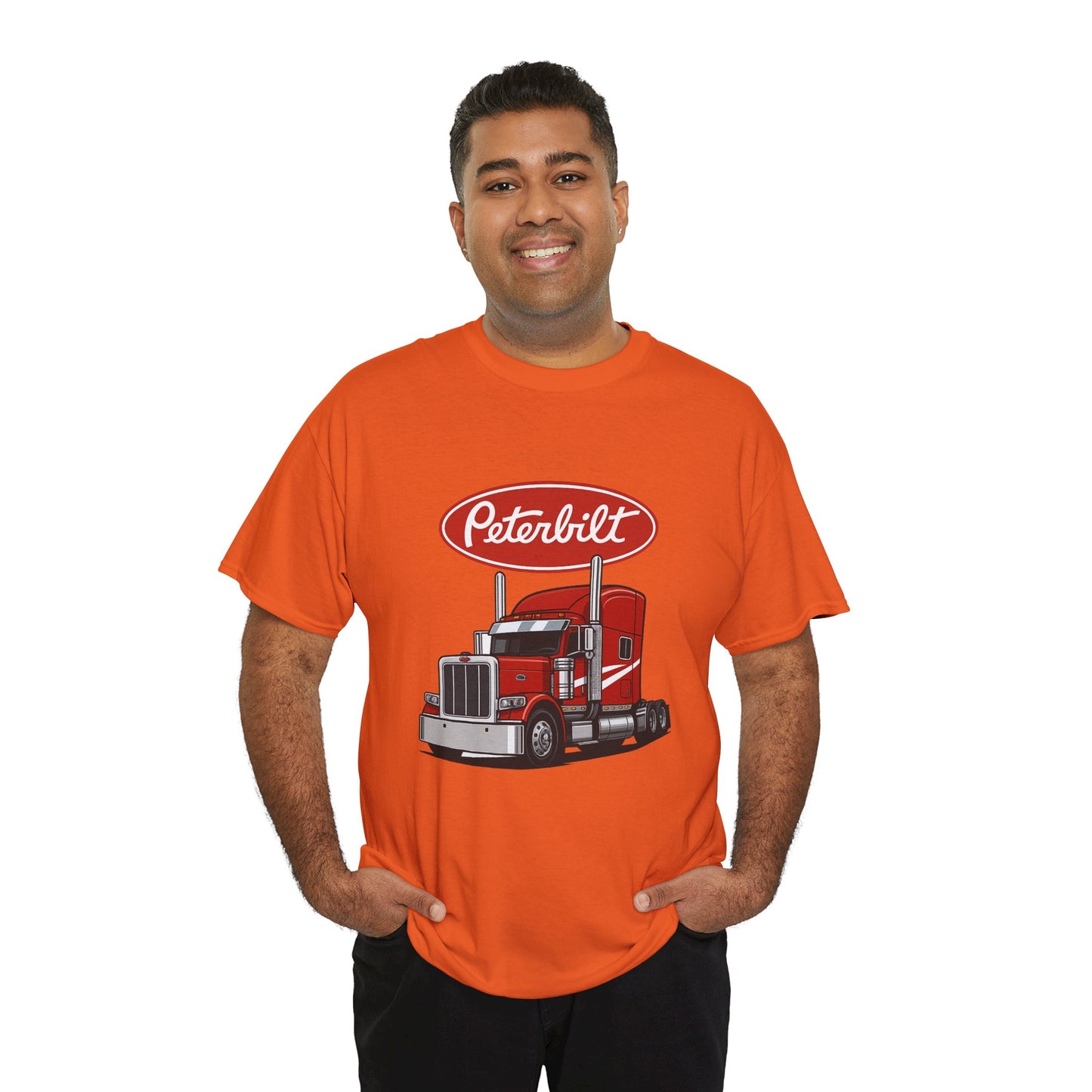 Peterbilt Red Semi Truck Graphic T-Shirt — Trucker Tee for Drivers & Fans