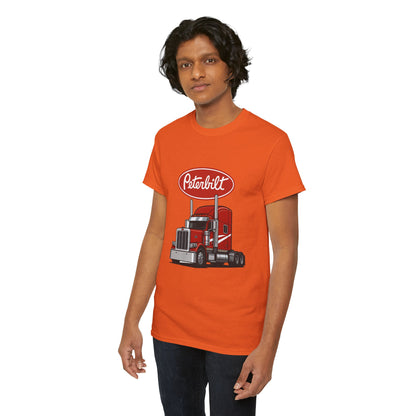 Peterbilt Red Semi Truck Graphic T-Shirt — Trucker Tee for Drivers & Fans