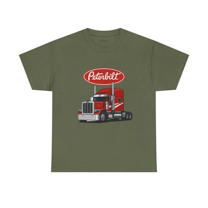 Peterbilt Red Semi Truck Graphic T-Shirt — Trucker Tee for Drivers & Fans