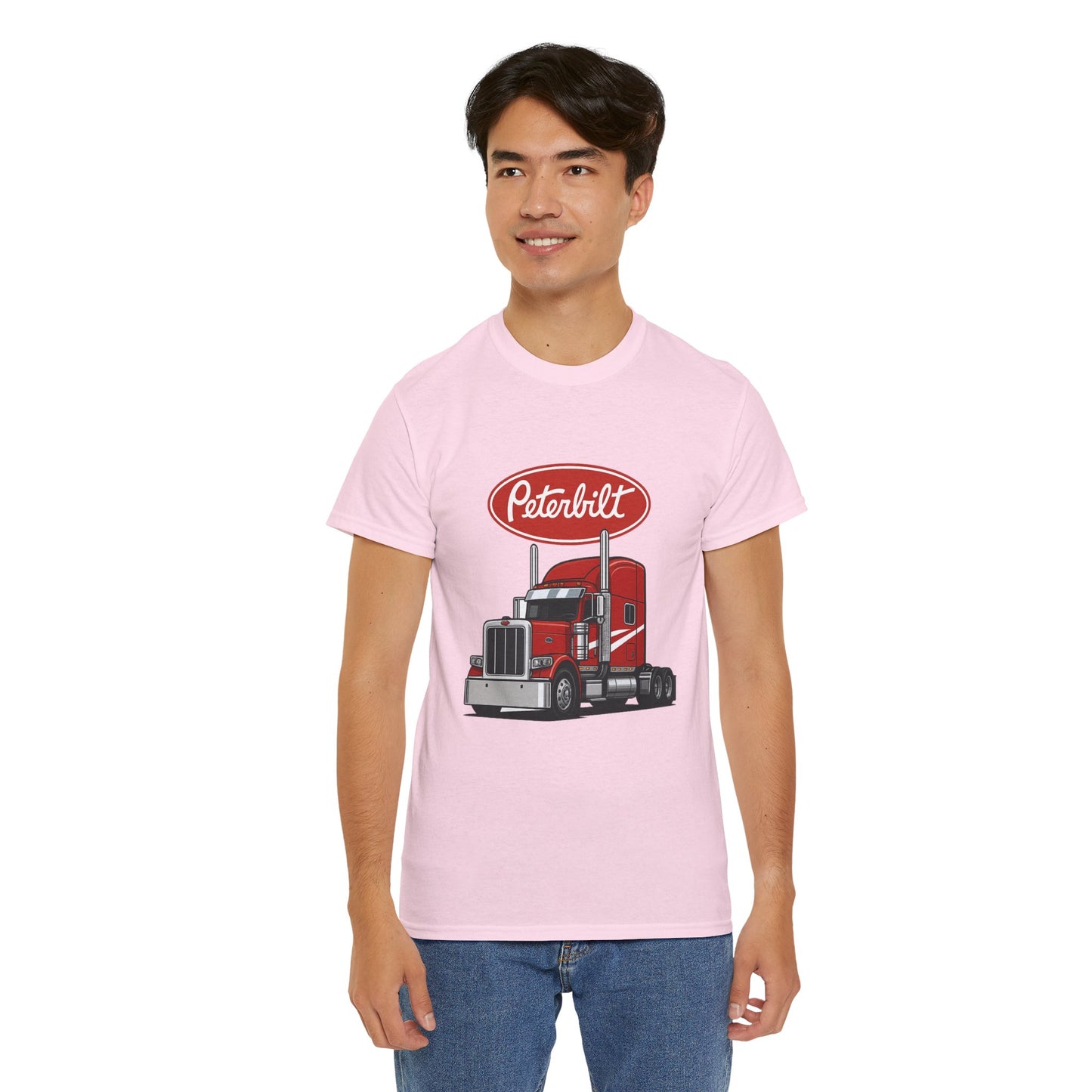 Peterbilt Red Semi Truck Graphic T-Shirt — Trucker Tee for Drivers & Fans