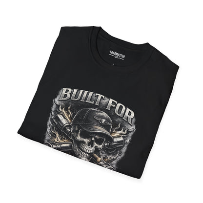 Long Haul Trucker T-Shirt — "Built for Long Hauls" Skull & Highway Graphic