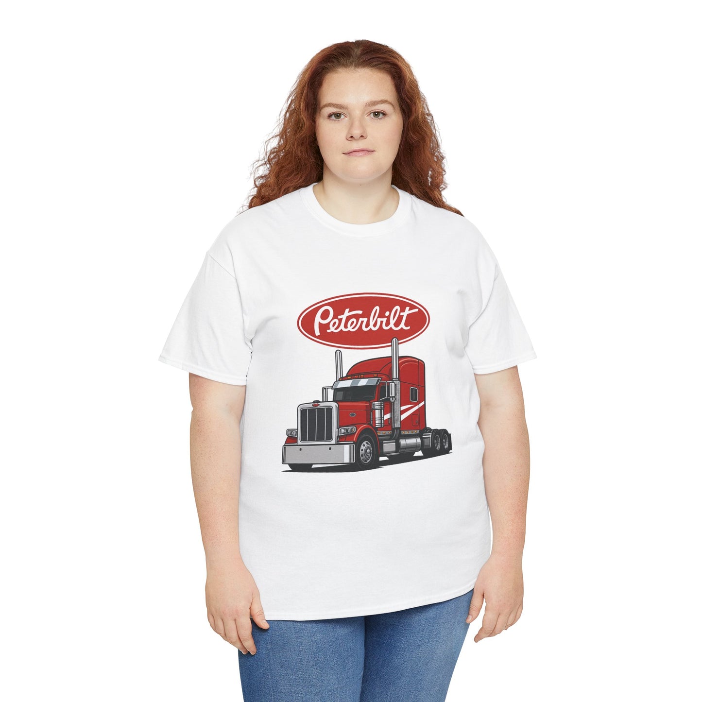 Peterbilt Red Semi Truck Graphic T-Shirt — Trucker Tee for Drivers & Fans