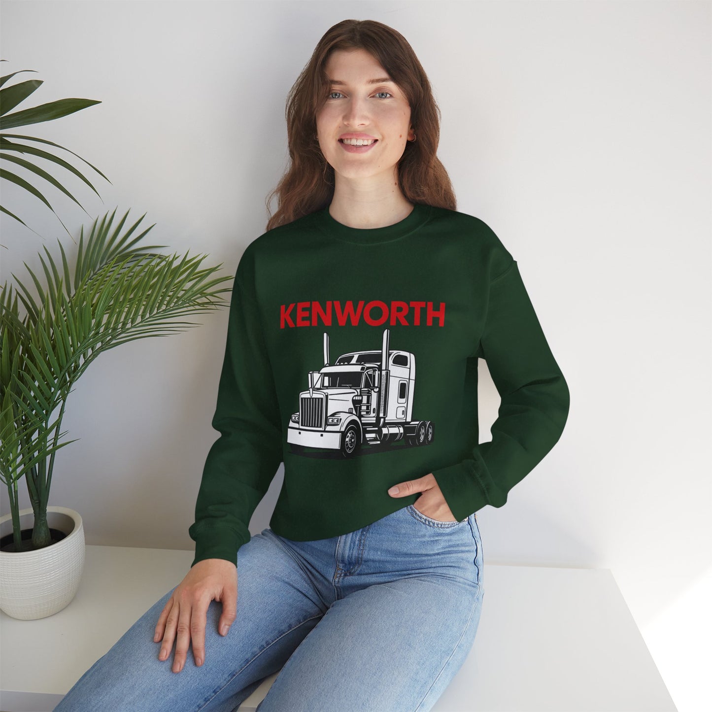 Kenworth Semi Truck Crewneck Sweatshirt — Classic Trucker Graphic