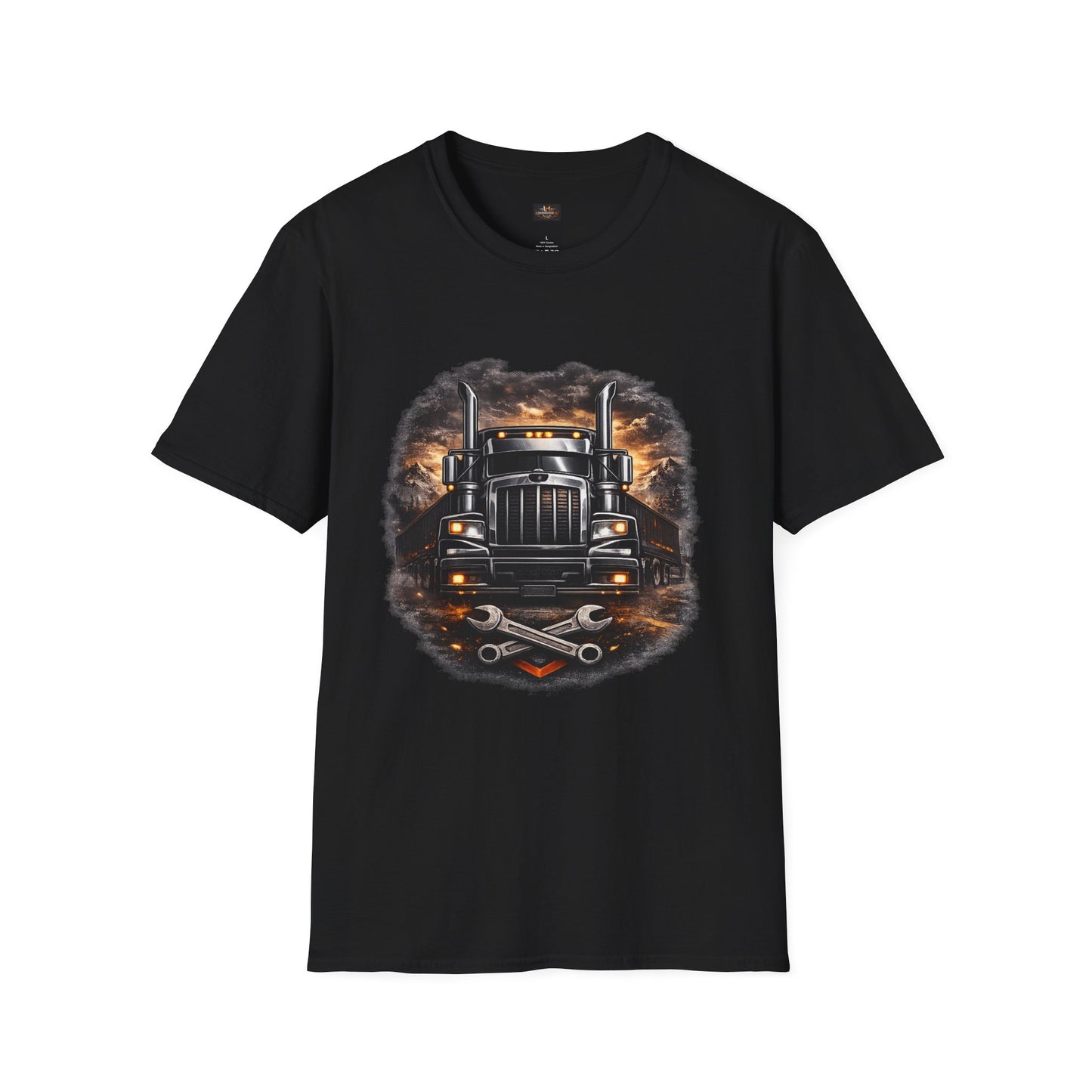 Trucker Graphic Tee – 'Built for the Road' Semi Truck Design