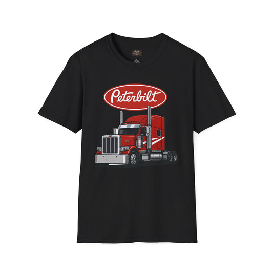 Peterbilt Red Semi Truck T-Shirt — Classic Logo Trucker Tee