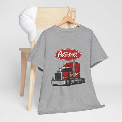 Peterbilt Red Semi Truck Graphic T-Shirt — Trucker Tee for Drivers & Fans