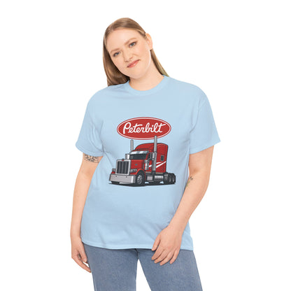 Peterbilt Red Semi Truck Graphic T-Shirt — Trucker Tee for Drivers & Fans