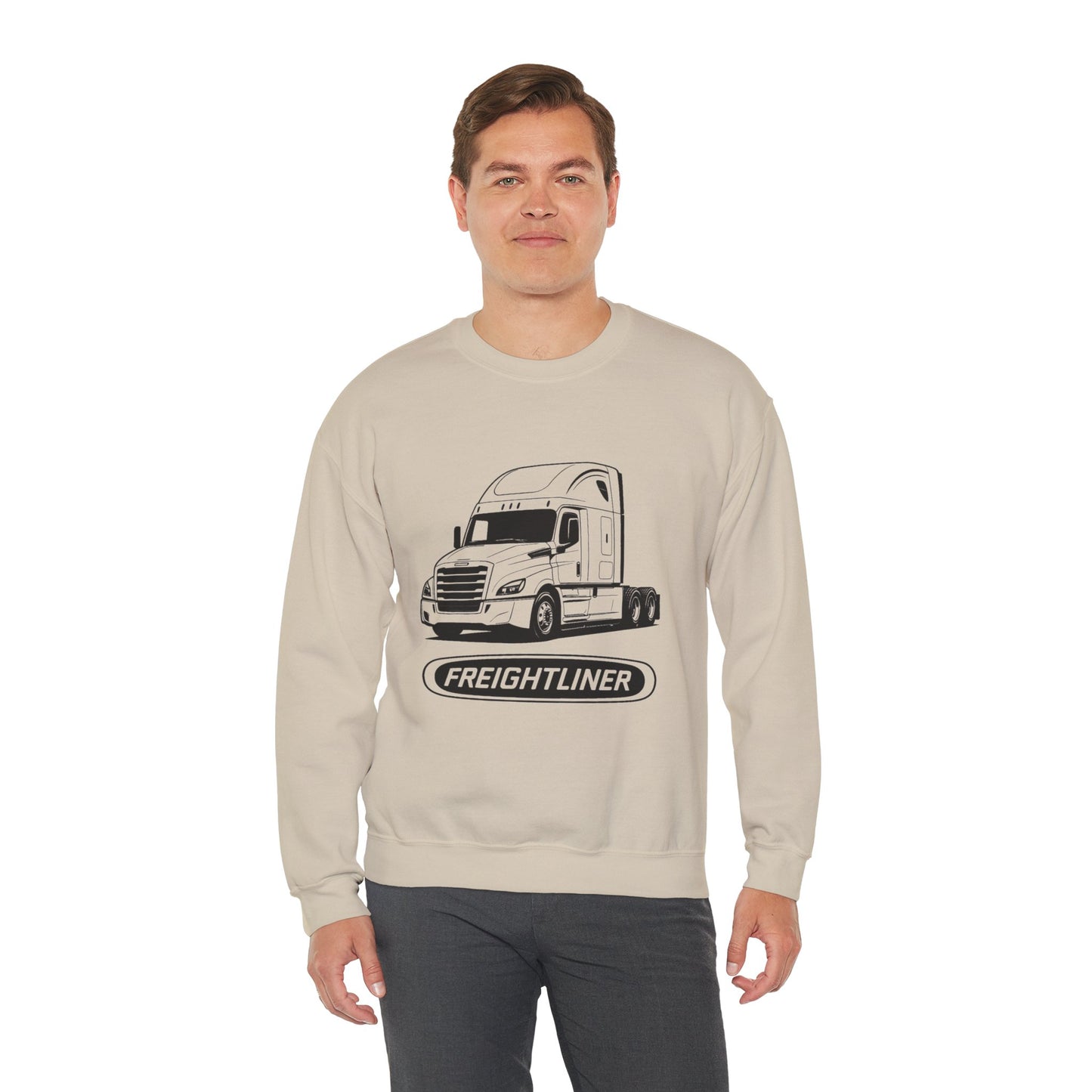Freightliner Semi Truck Crewneck Sweatshirt — Logo Truck Driver Gift