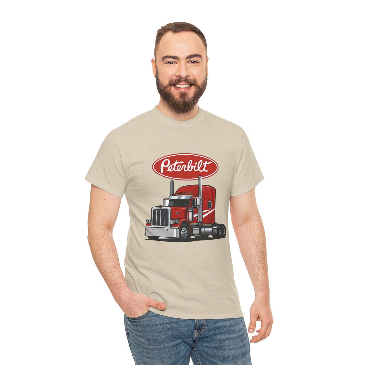 Peterbilt Red Semi Truck Graphic T-Shirt — Trucker Tee for Drivers & Fans