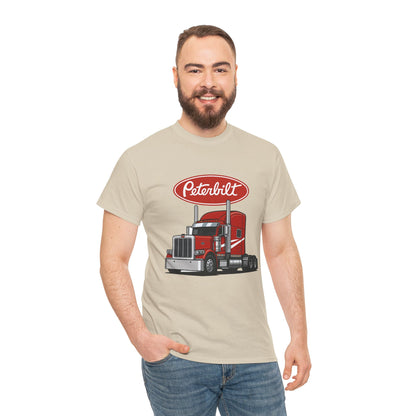 Peterbilt Red Semi Truck Graphic T-Shirt — Trucker Tee for Drivers & Fans