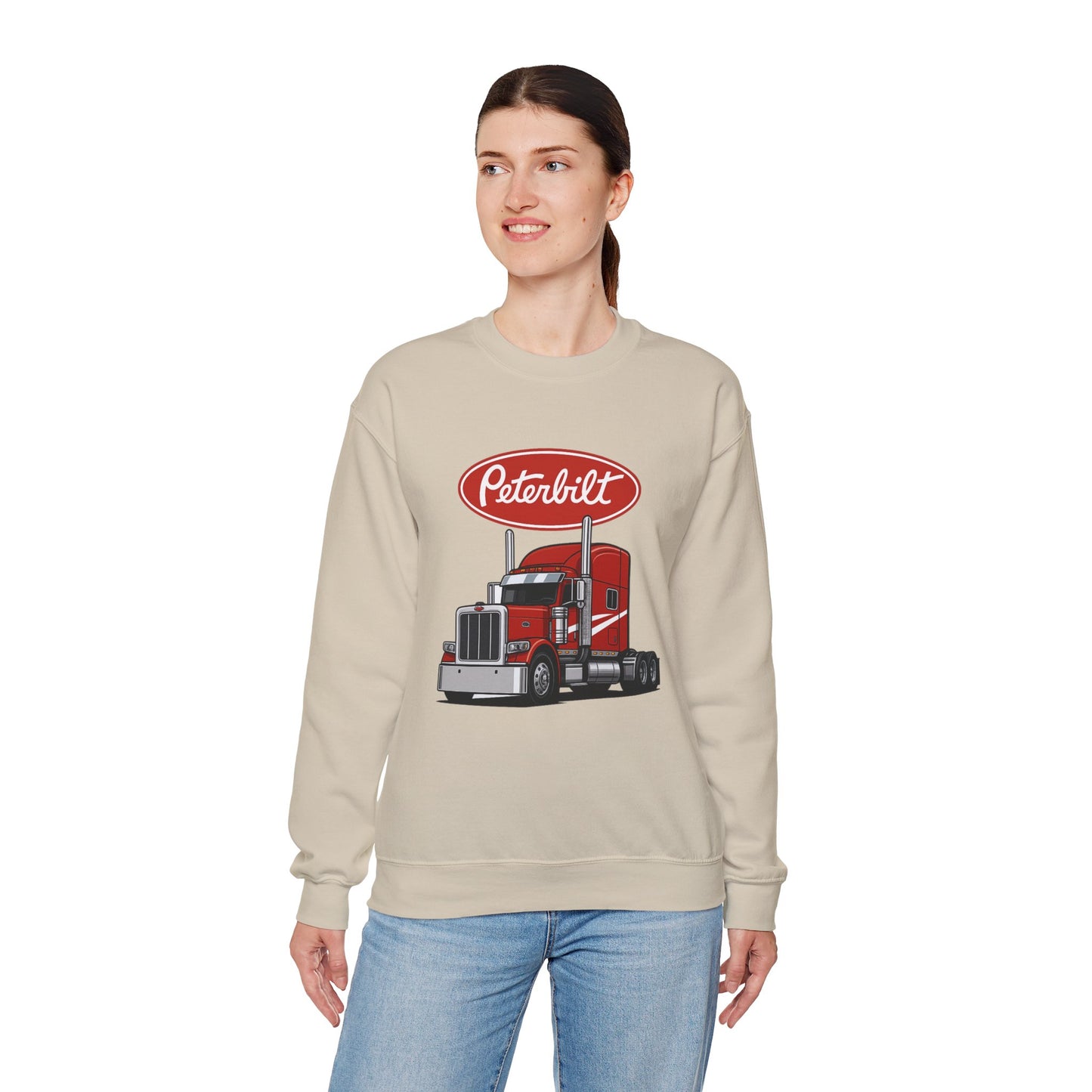 Peterbilt Red Semi Truck Crewneck Sweatshirt