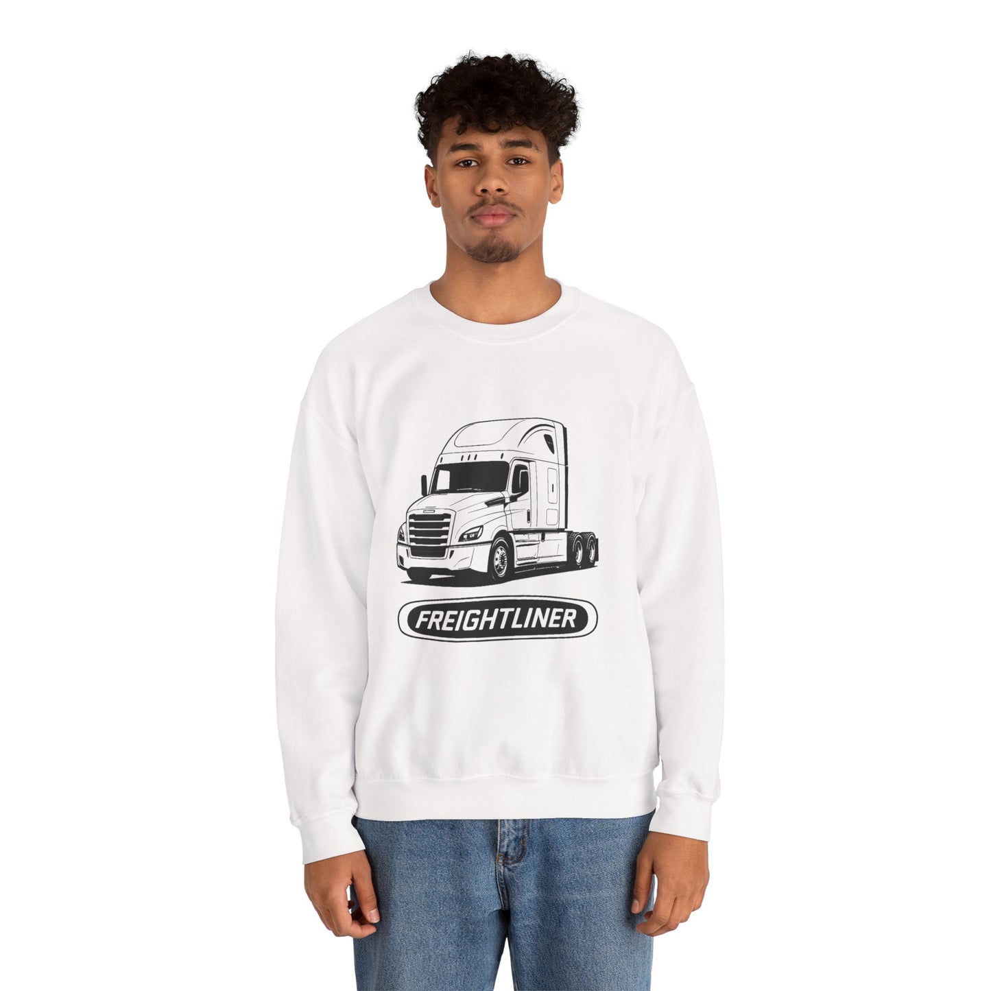 Freightliner Semi Truck Crewneck Sweatshirt — Logo Truck Driver Gift