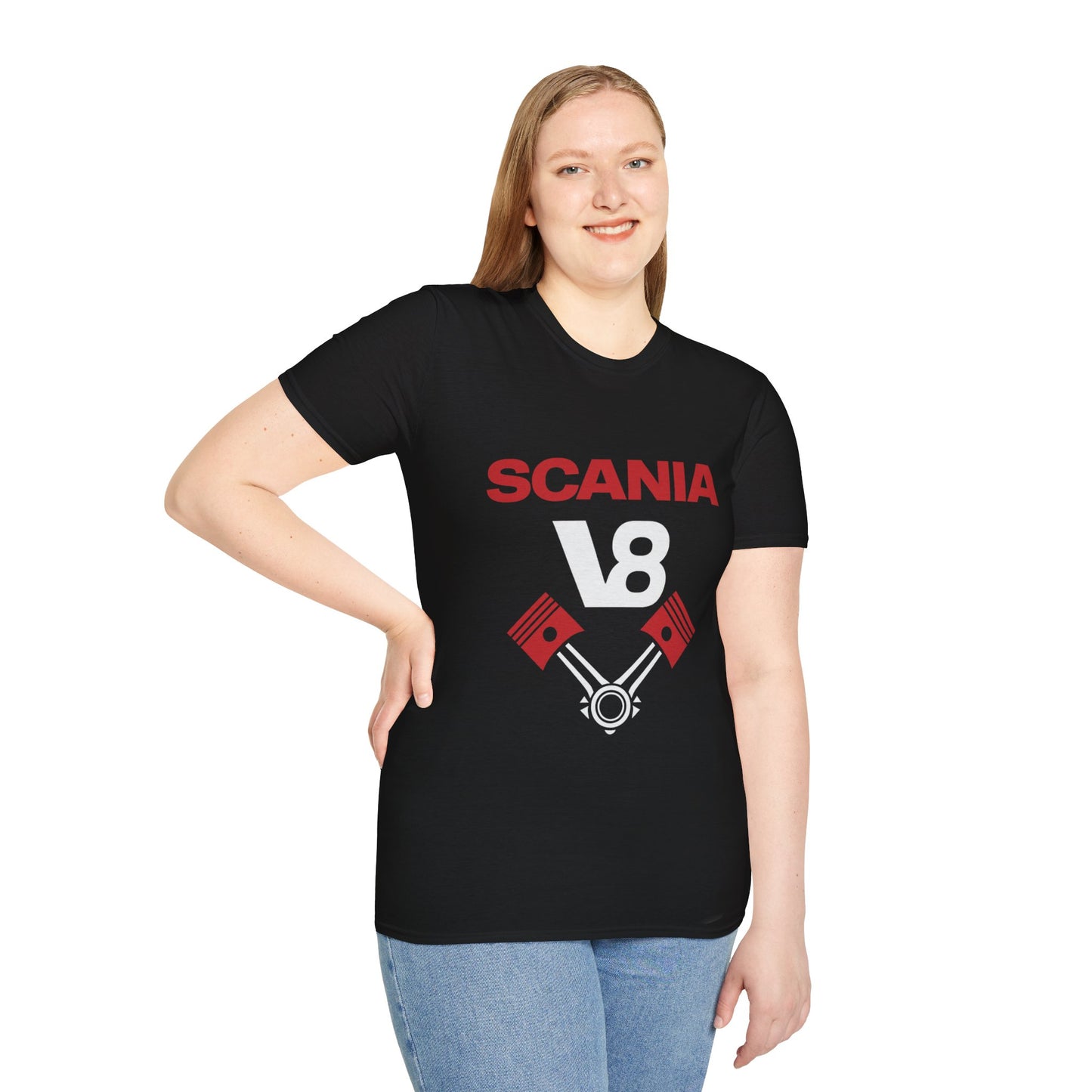 Scania V8 Engine T-Shirt — Trucker Vintage Motor Piston Tee
