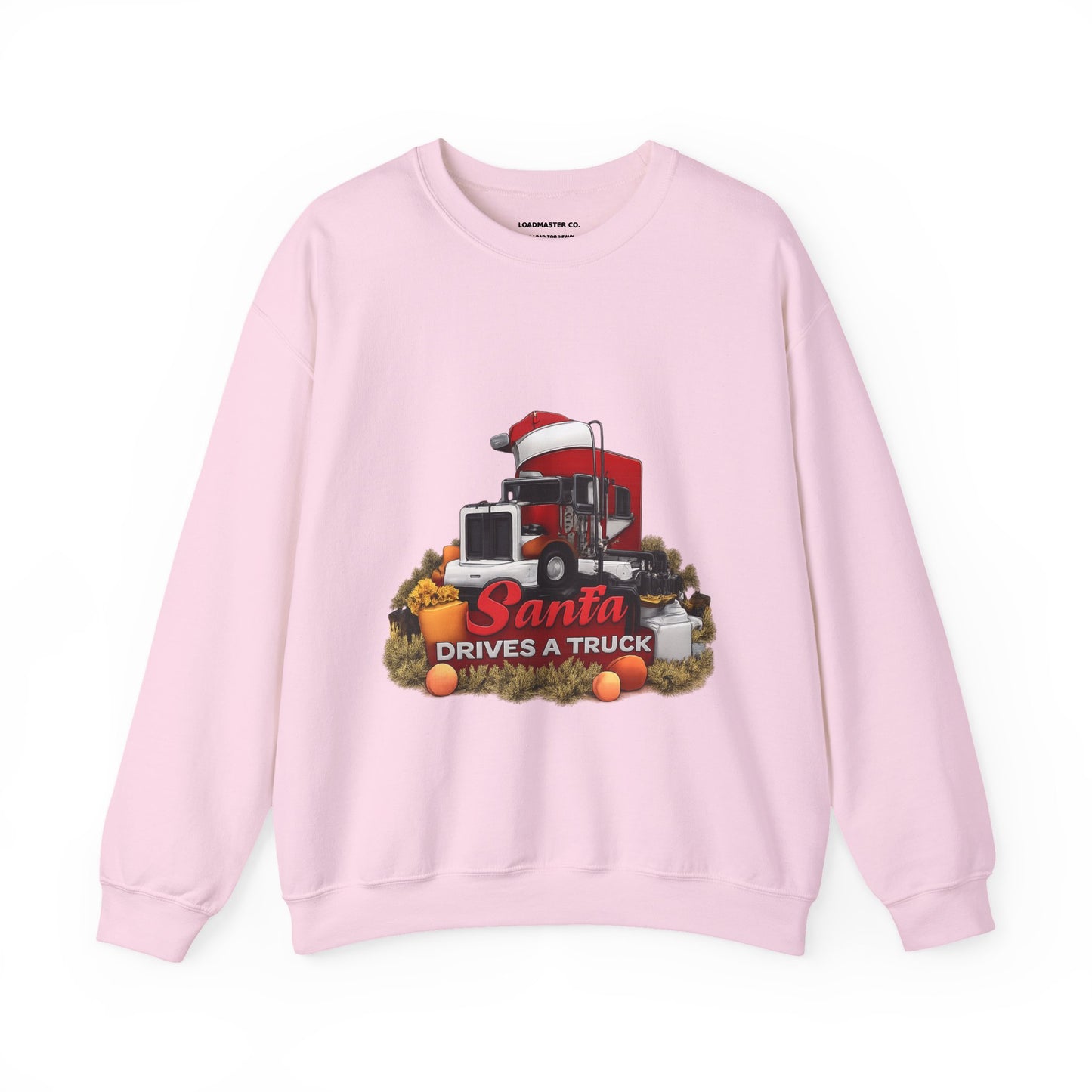 Santa Drives a Truck Sweatshirt — Christmas Trucking Holiday Crewneck