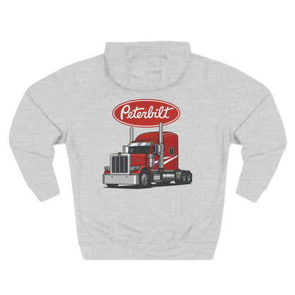 Peterbilt Red Truck Hoodie - Logo Fleece Pullover for Truckers & Fans