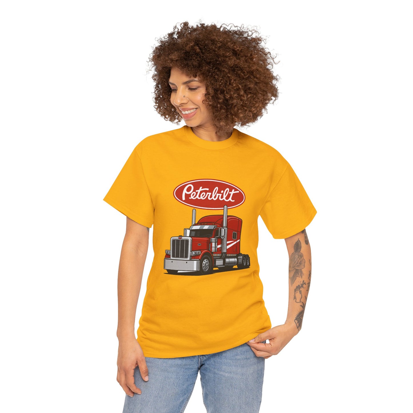 Peterbilt Red Semi Truck Graphic T-Shirt — Trucker Tee for Drivers & Fans