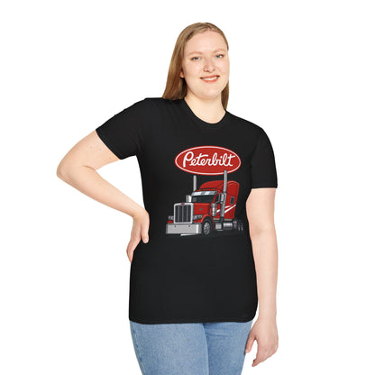 Peterbilt Red Semi Truck T-Shirt — Classic Logo Trucker Tee