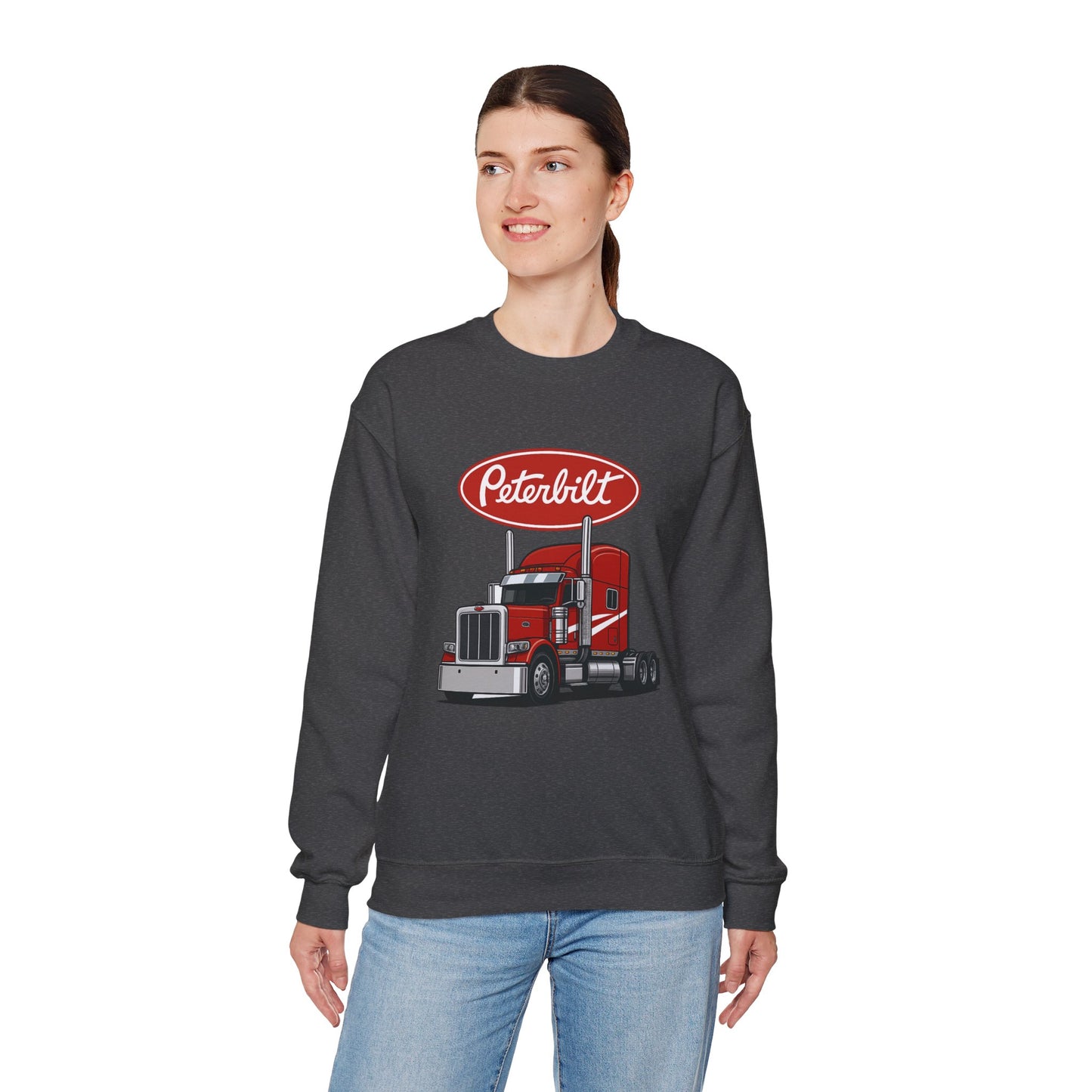 Peterbilt Red Semi Truck Crewneck Sweatshirt