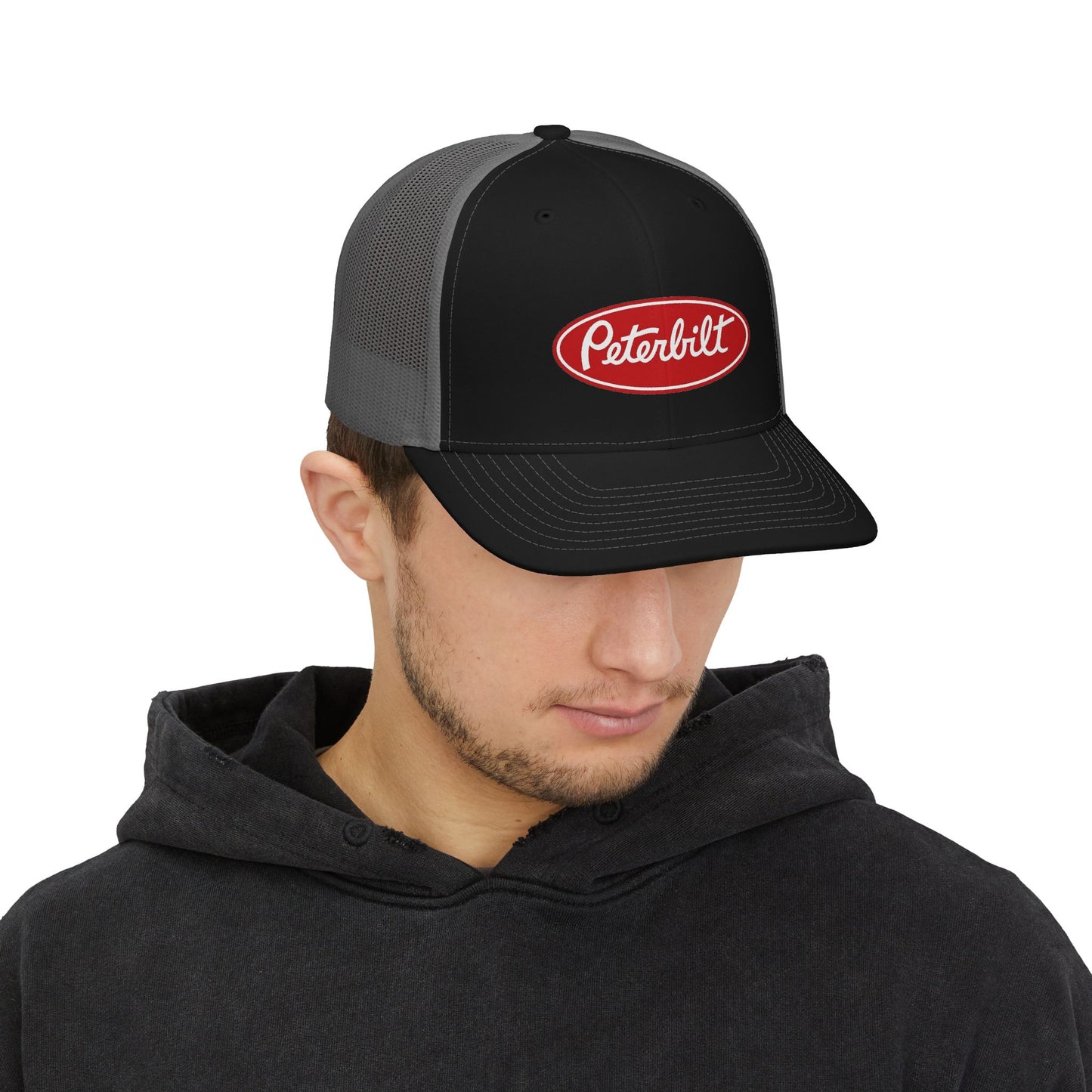 Peterbilt Trucker Cap - Embroidered Logo Snapback Hat