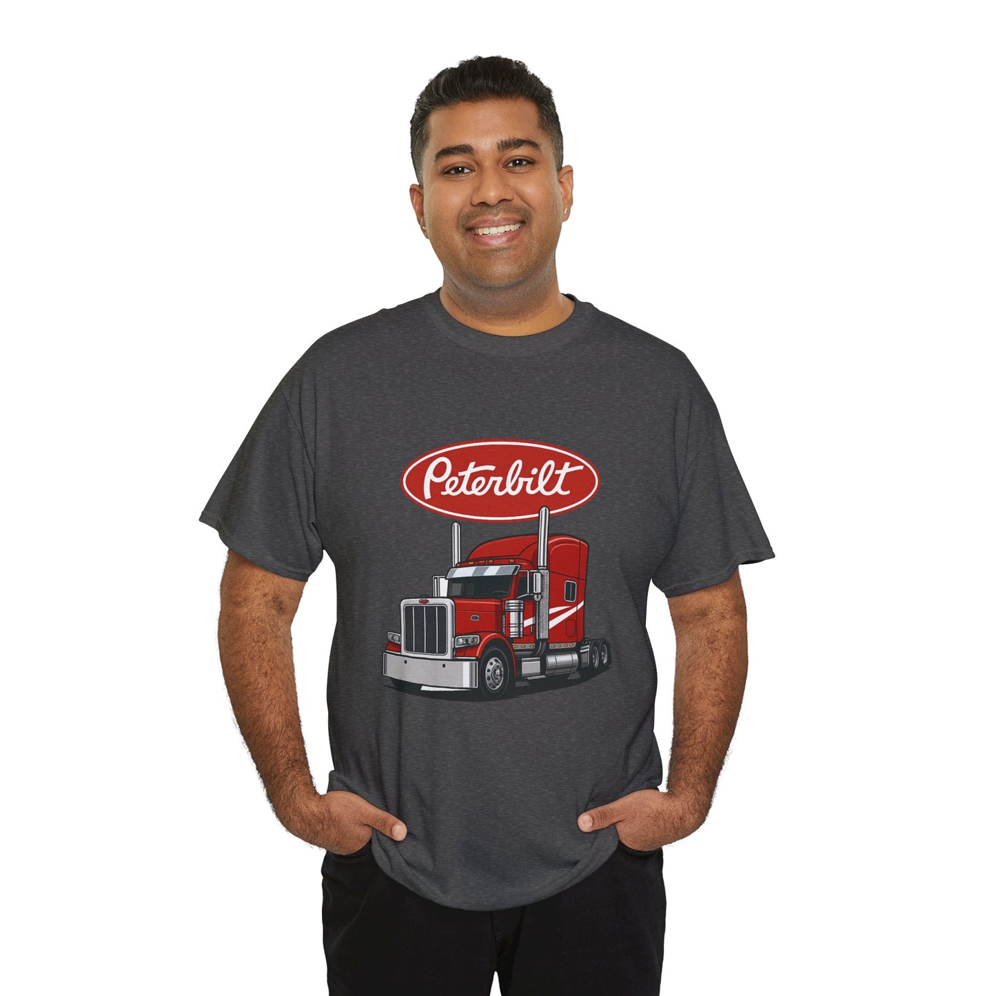 Peterbilt Red Semi Truck Graphic T-Shirt — Trucker Tee for Drivers & Fans