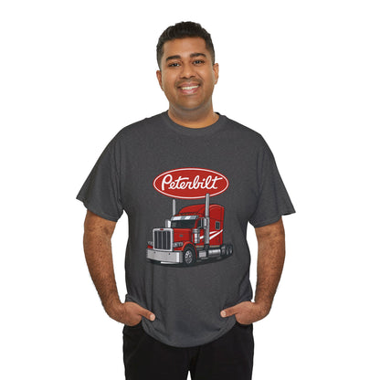 Peterbilt Red Semi Truck Graphic T-Shirt — Trucker Tee for Drivers & Fans