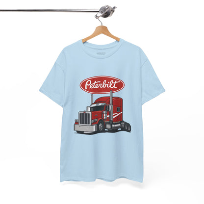 Peterbilt Red Semi Truck Graphic T-Shirt — Trucker Tee for Drivers & Fans