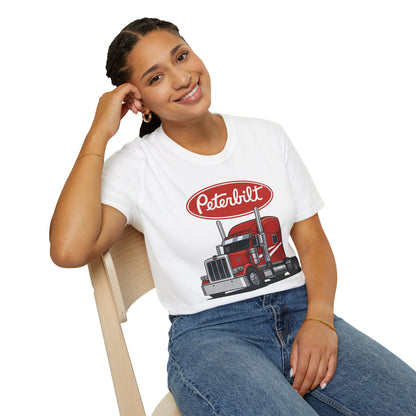 Peterbilt Red Semi Truck T-Shirt — Classic Logo Trucker Tee