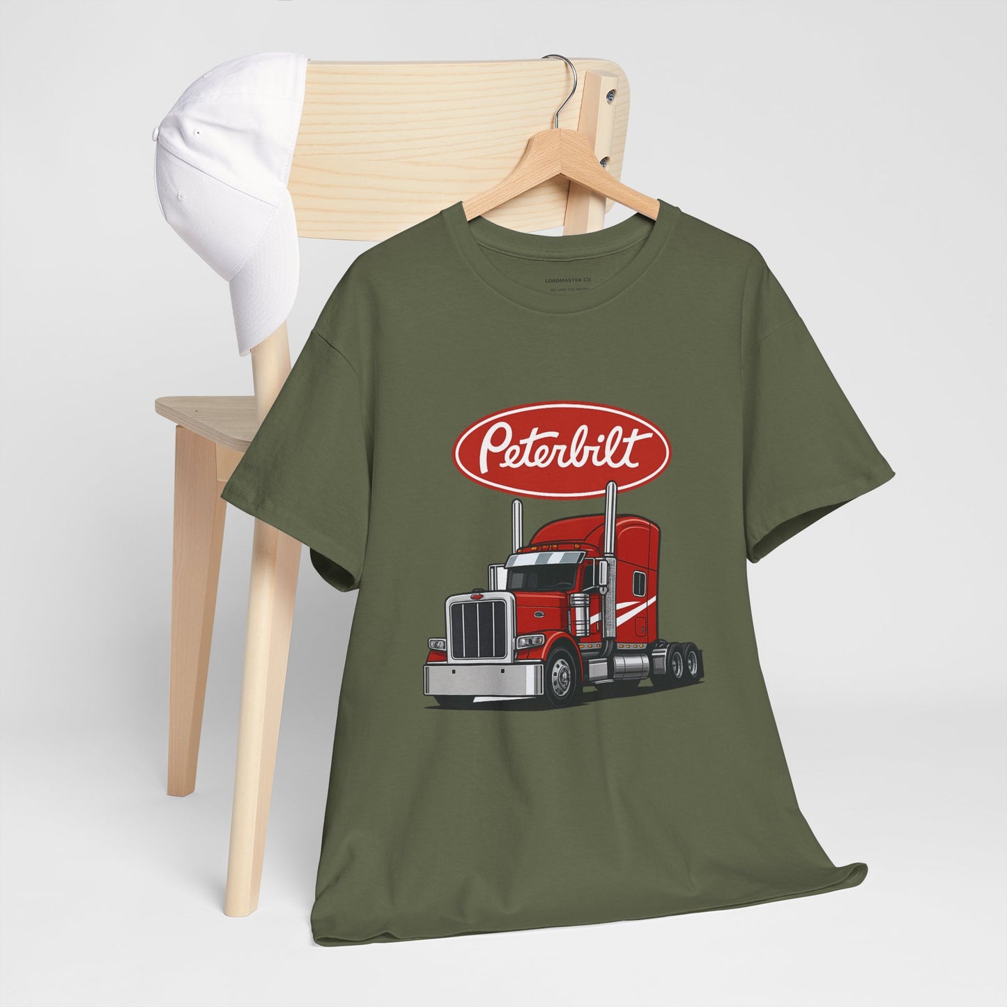 Peterbilt Red Semi Truck Graphic T-Shirt — Trucker Tee for Drivers & Fans