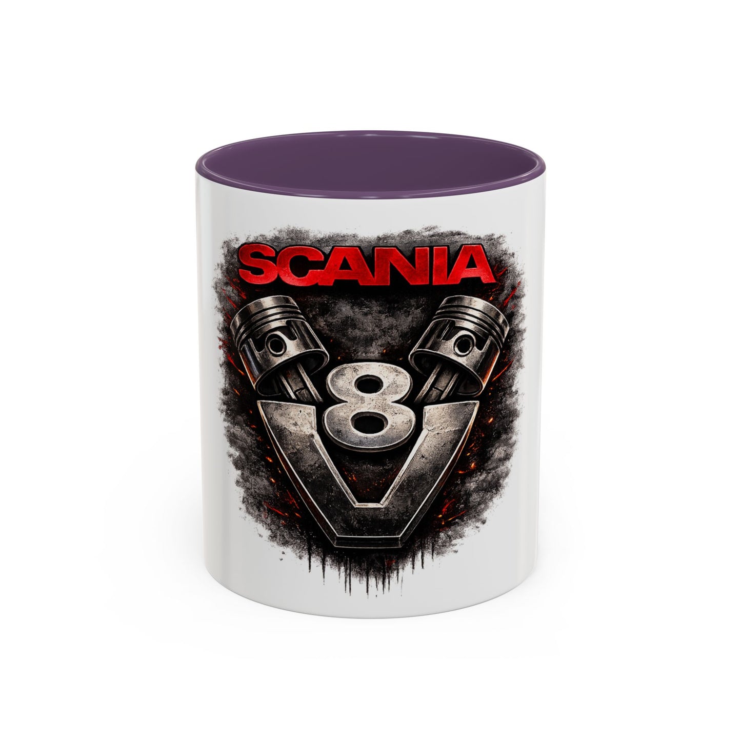 Scania V8 Engine Logo Accent Coffee Mug – Truck Driver Gift
