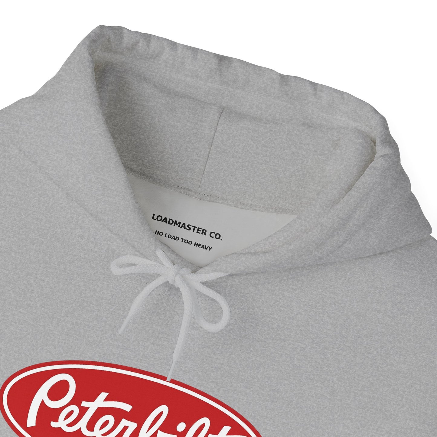 Peterbilt Logo Truck Hoodie — Red Semi-Truck Graphic Hooded Sweatshirt