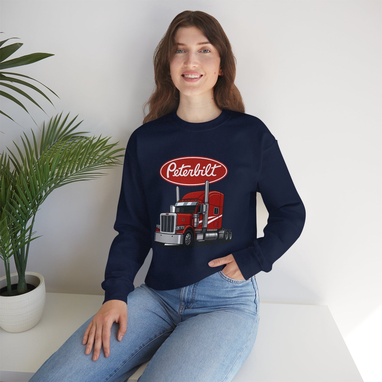 Peterbilt Red Semi Truck Crewneck Sweatshirt
