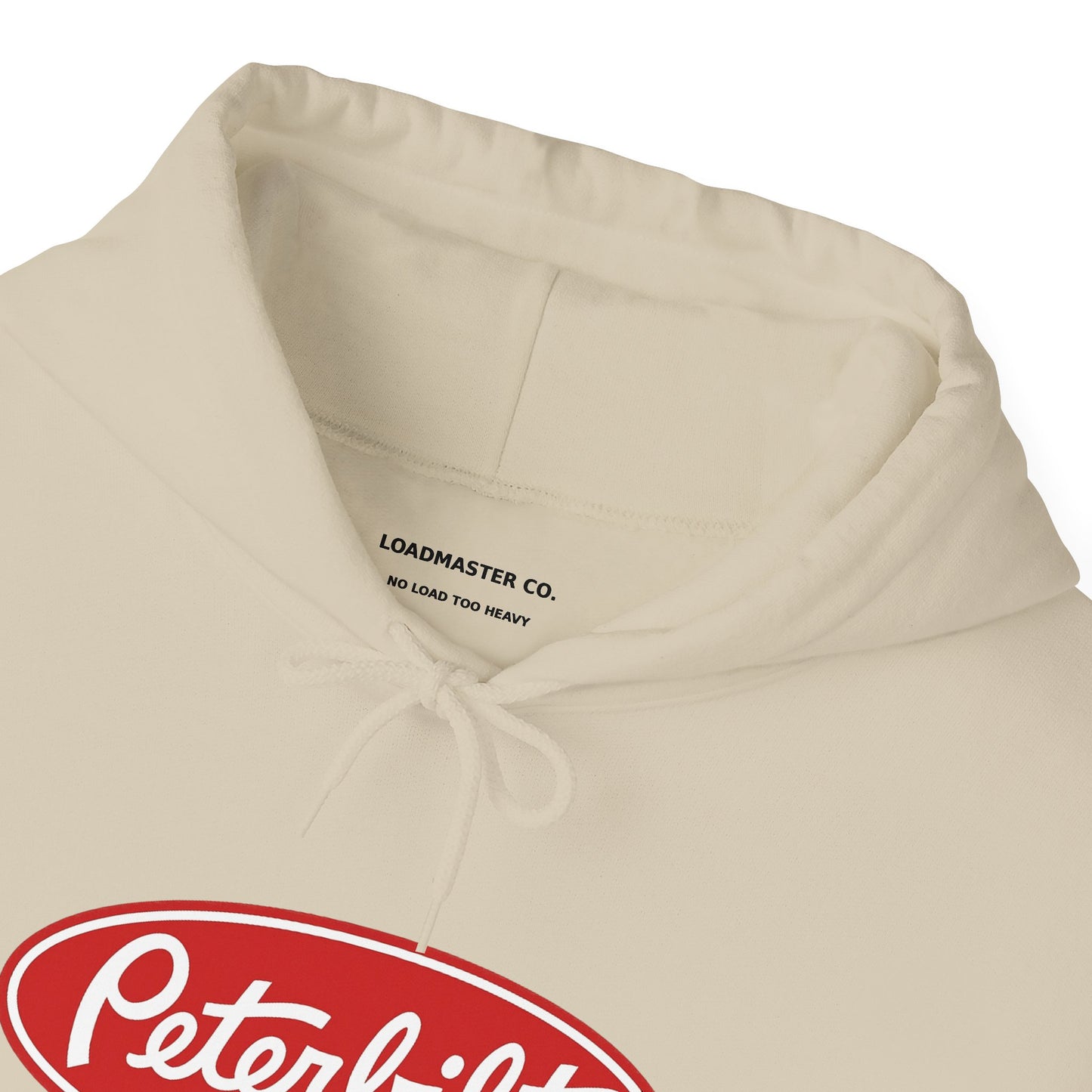 Peterbilt Logo Truck Hoodie — Red Semi-Truck Graphic Hooded Sweatshirt
