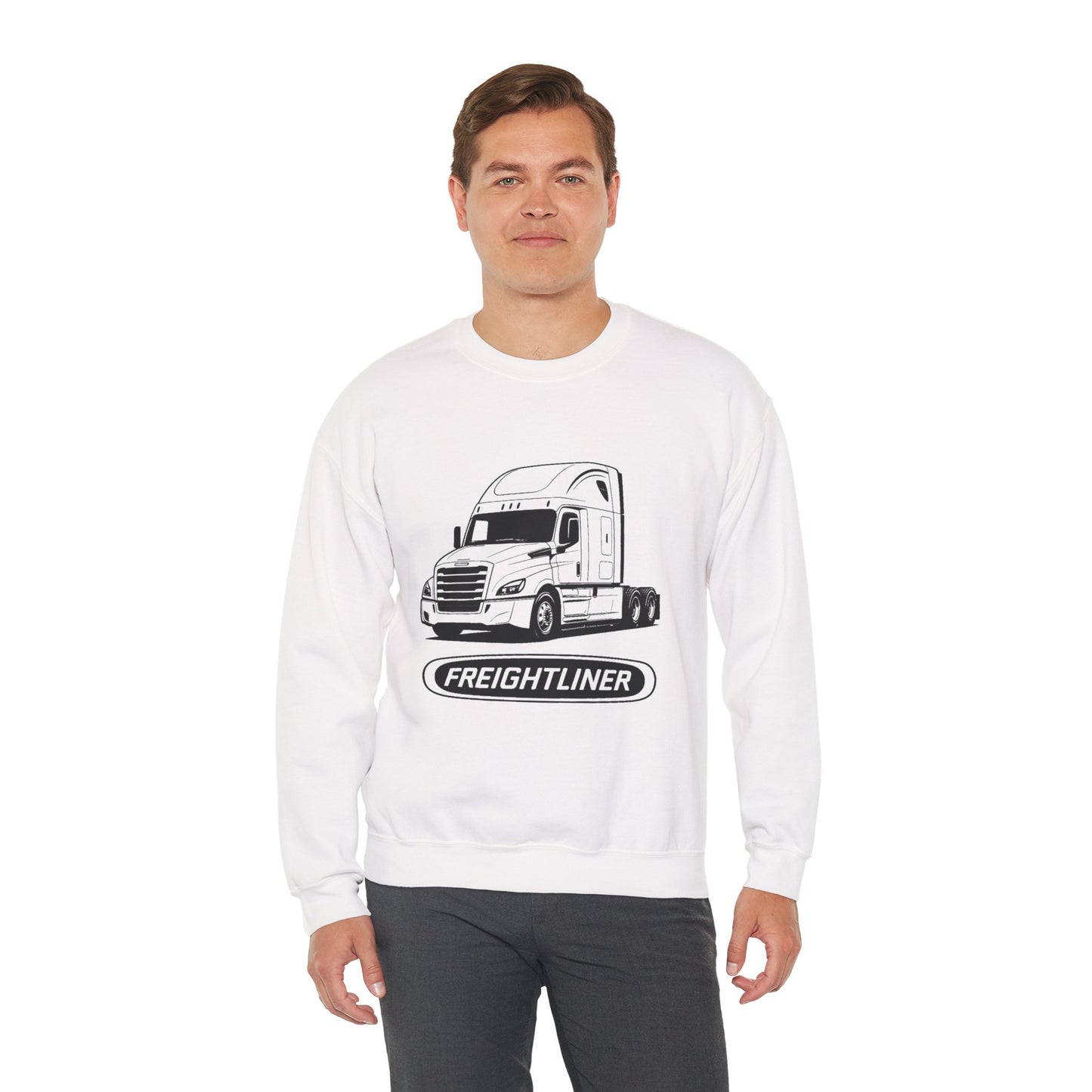 Freightliner Semi Truck Crewneck Sweatshirt — Logo Truck Driver Gift