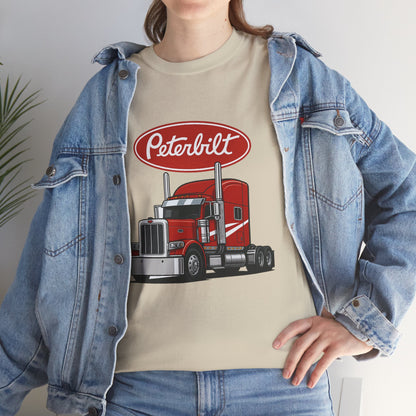 Peterbilt Red Semi Truck Graphic T-Shirt — Trucker Tee for Drivers & Fans