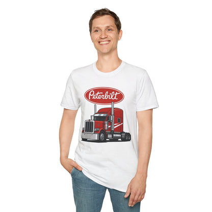 Peterbilt Red Semi Truck T-Shirt — Classic Logo Trucker Tee