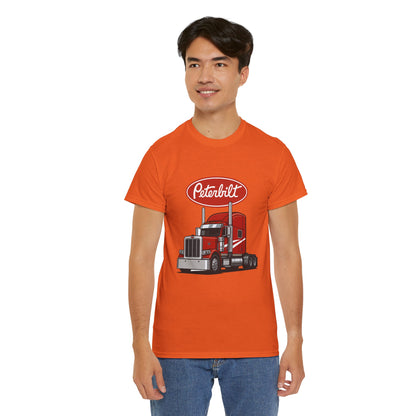 Peterbilt Red Semi Truck Graphic T-Shirt — Trucker Tee for Drivers & Fans