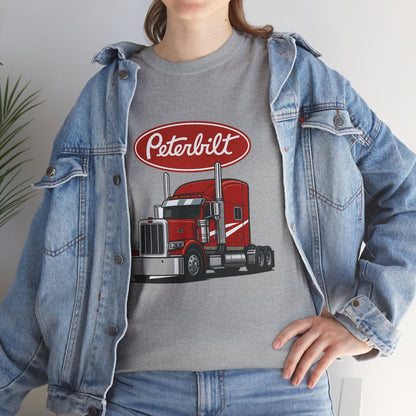 Peterbilt Red Semi Truck Graphic T-Shirt — Trucker Tee for Drivers & Fans