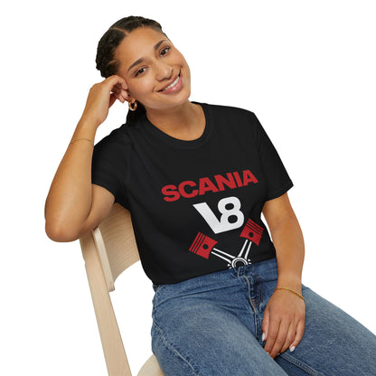 Scania V8 Engine T-Shirt — Trucker Vintage Motor Piston Tee