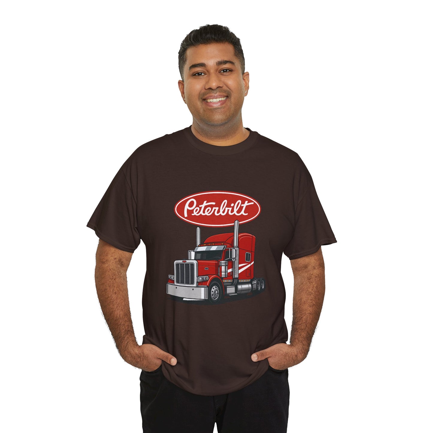 Peterbilt Red Semi Truck Graphic T-Shirt — Trucker Tee for Drivers & Fans