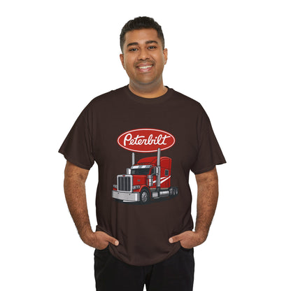 Peterbilt Red Semi Truck Graphic T-Shirt — Trucker Tee for Drivers & Fans