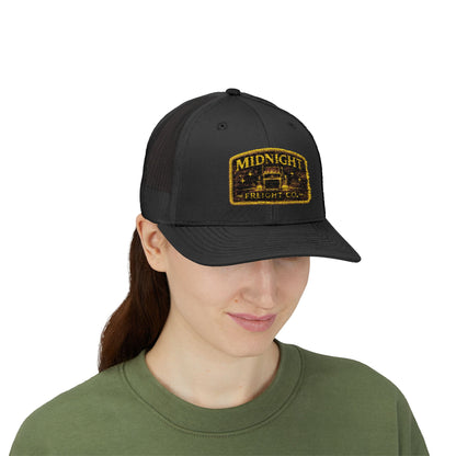 Midnight Freight Co. Trucker Cap — Vintage Patch Mesh Snapback Hat