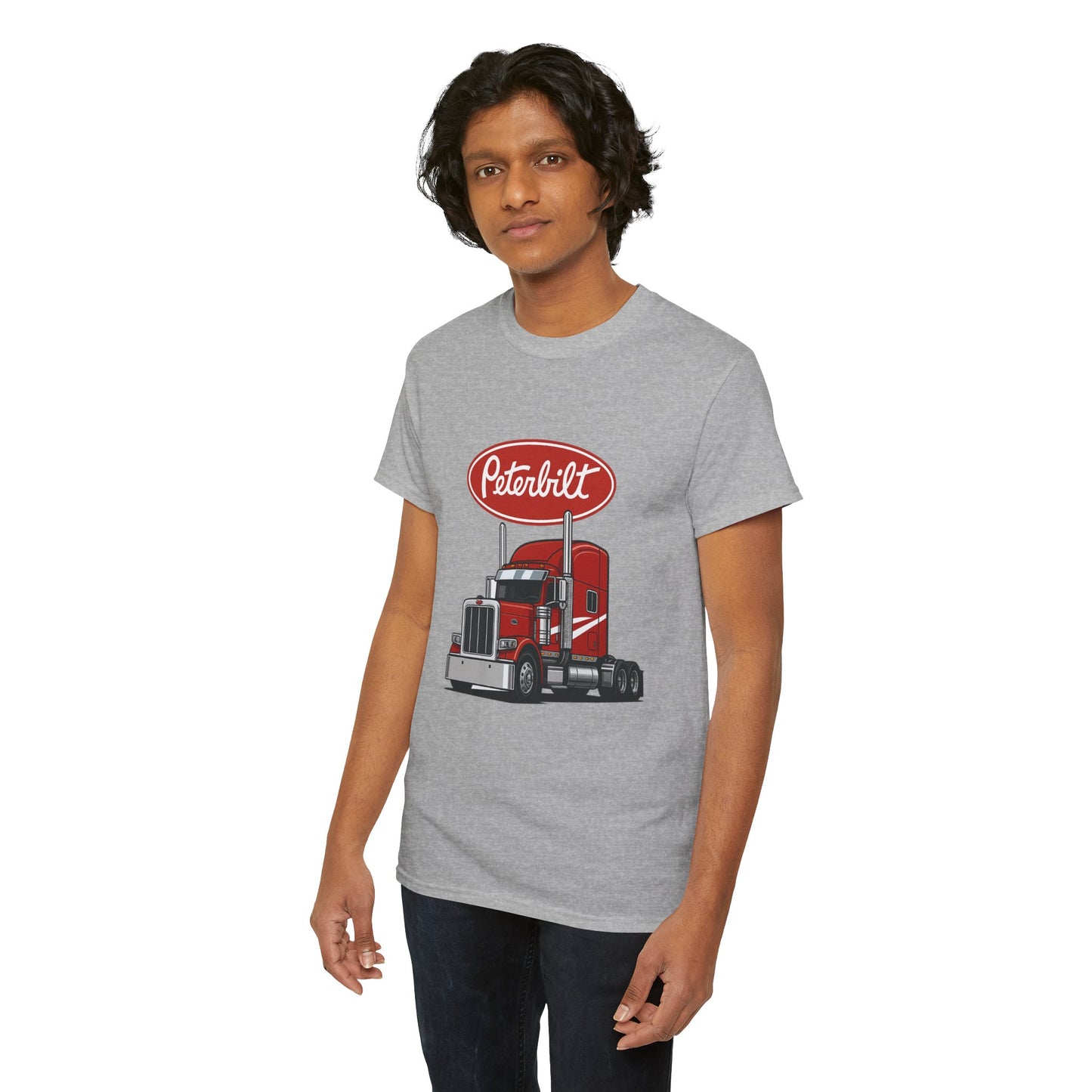 Peterbilt Red Semi Truck Graphic T-Shirt — Trucker Tee for Drivers & Fans